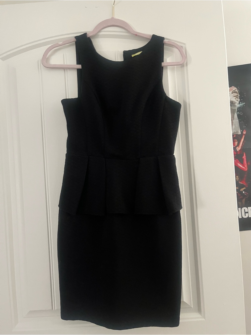 Gianni Bini Black Sleeveless Peplum Sheath Dress